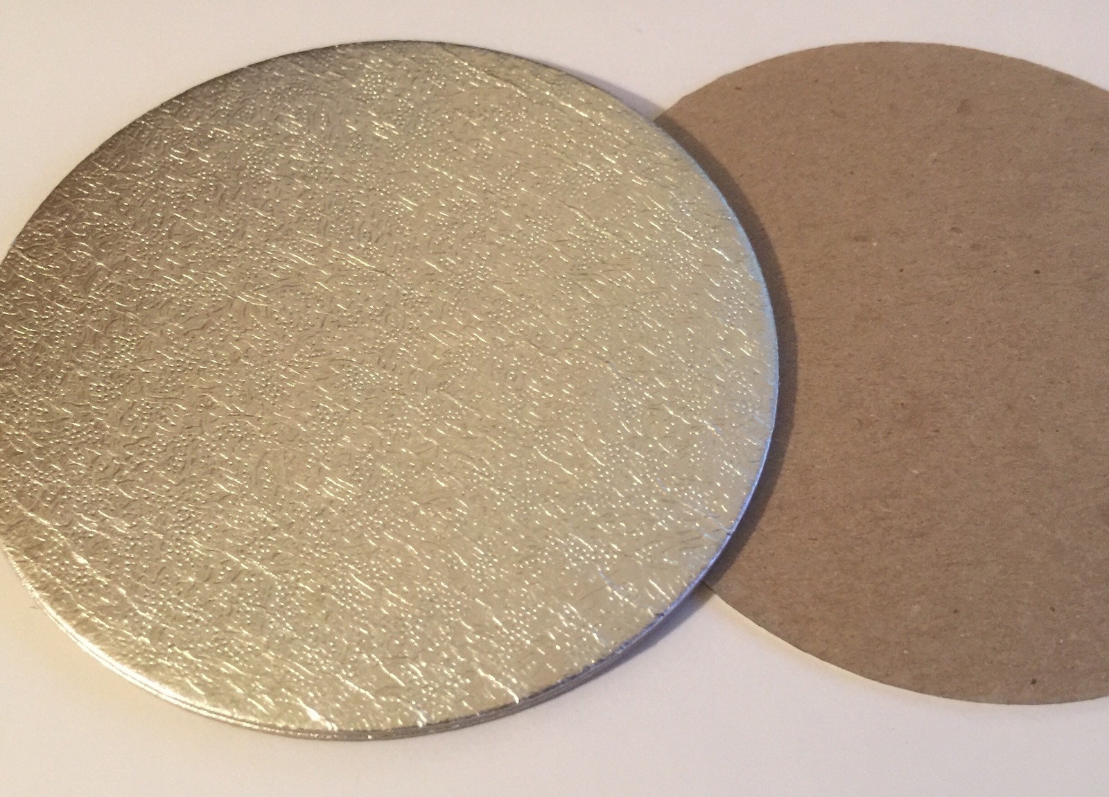 10 x 4" inch ROUND SILVER THIN CUT EDGE cake boards cards sugarcraft