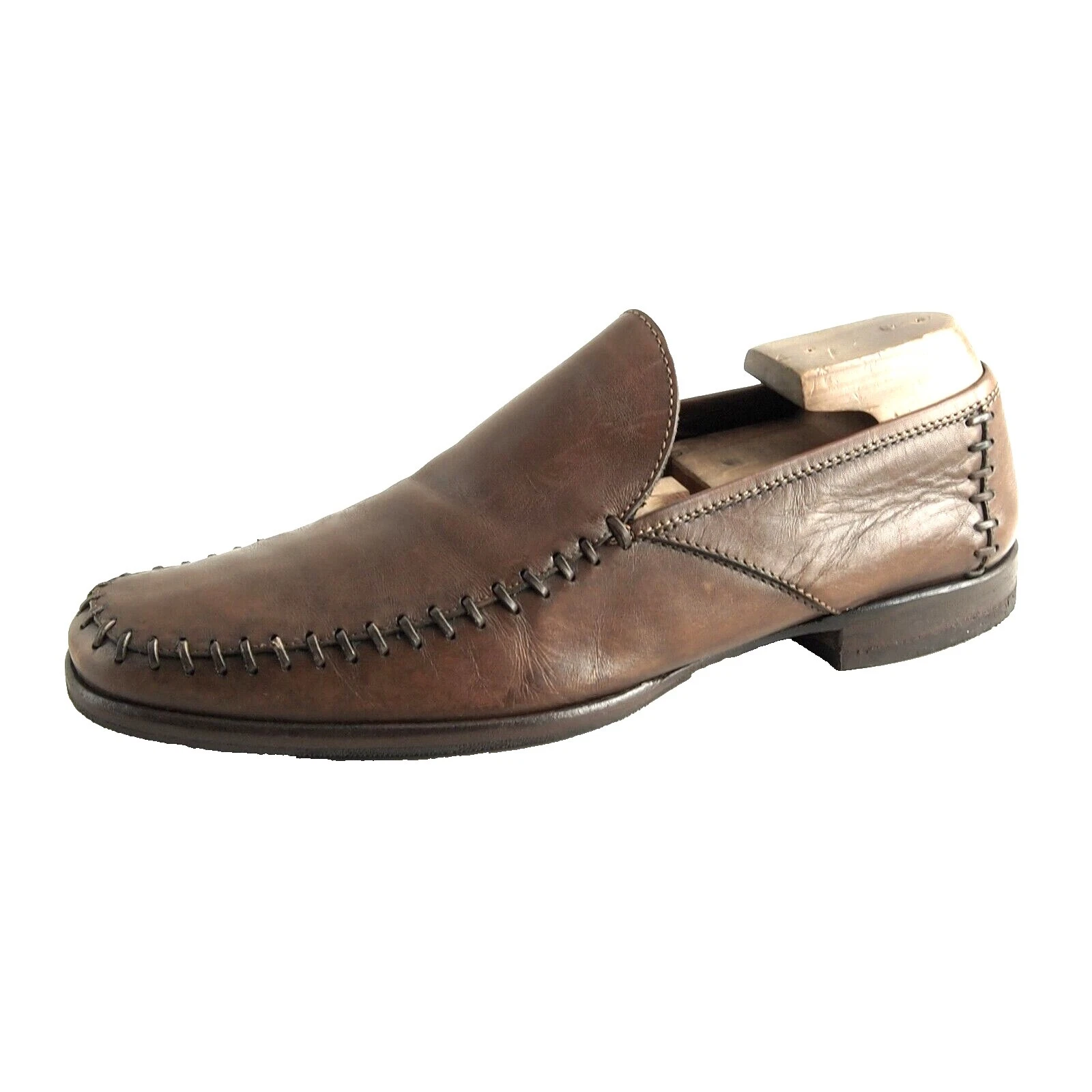 Cabedal de couro marrom casual sapatos para homens Ermenegildo Zegna
