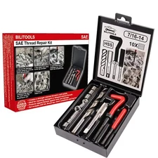 BILITOOLS 7/16-14 inch Thread Repair Kit HSS Drill Helicoil Repair Kit SAE