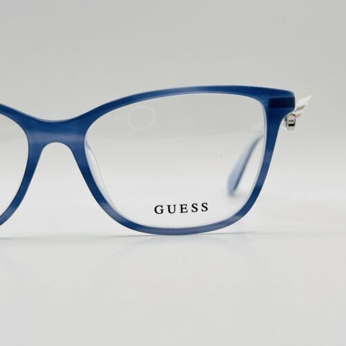 Guess Eyeglasses Women Oval Blue Silver Rhinestones Mod. GU 2856 New - Picture 2 of 11