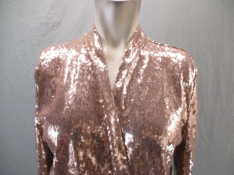 Chaqueta corta Kardashian Collection talla L para mujer manga 3/4 frente abierto lentejuelas 302 Foto 2 de 4