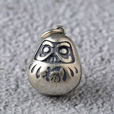 K24 Anhänger Daruma japanischer Glücksbringer Feinsilber Silber 990