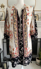 Anthropologie Fig And Flower Mini Dress Sz M Floral Stripe Tunic New 