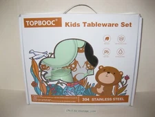 TOPBOOC Kids Tableware Set BPA Free Toddler Dining Children Dinnerware NEW, Open