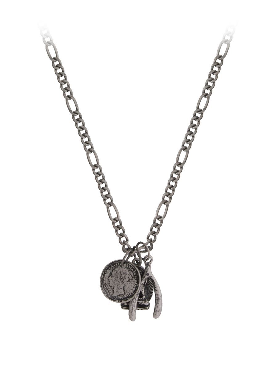 Fad Treasures Necklace Burnished Lucky Charms Silver