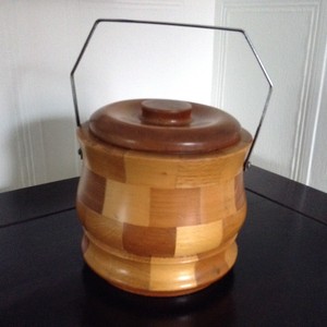 vintage wooden ice bucket