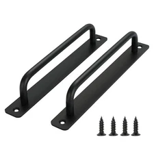 Barn Door Handles 4 Pack Black 7-1/2" Hole Center Gate Sliding Pocket Bifold