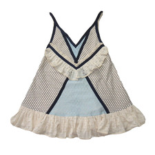 NWT Eckhaus Latta Dolly in Ecru Navy Lace A-line Mini Tank Dress 2 $625