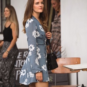 reformation blue floral dress