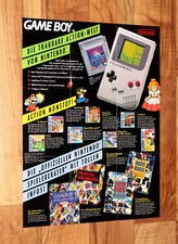 1992 Vintage SNES Nintendo Super Mario Land Tetris Gameboy Ad Flyer Small Poster