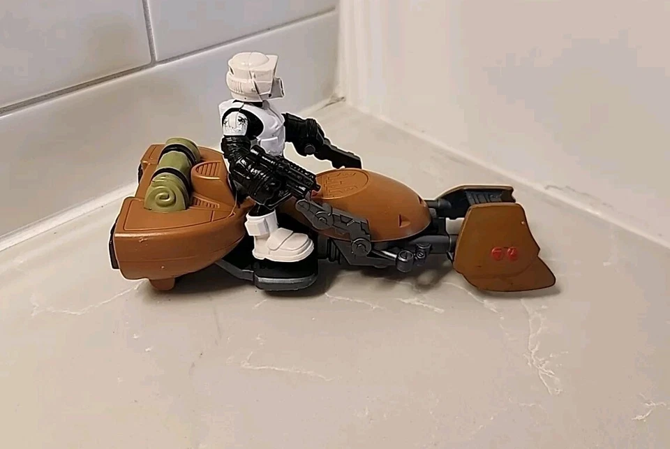 Star Wars Galactic Heroes Playskool: Scout Trooper & Speeder Bike Foto 3 de 4