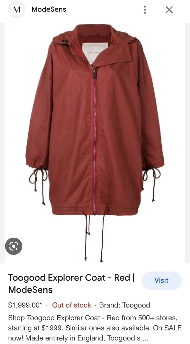 Toogood Explorer Coat Size 2 Medium Oversized Rust Orange Waxed