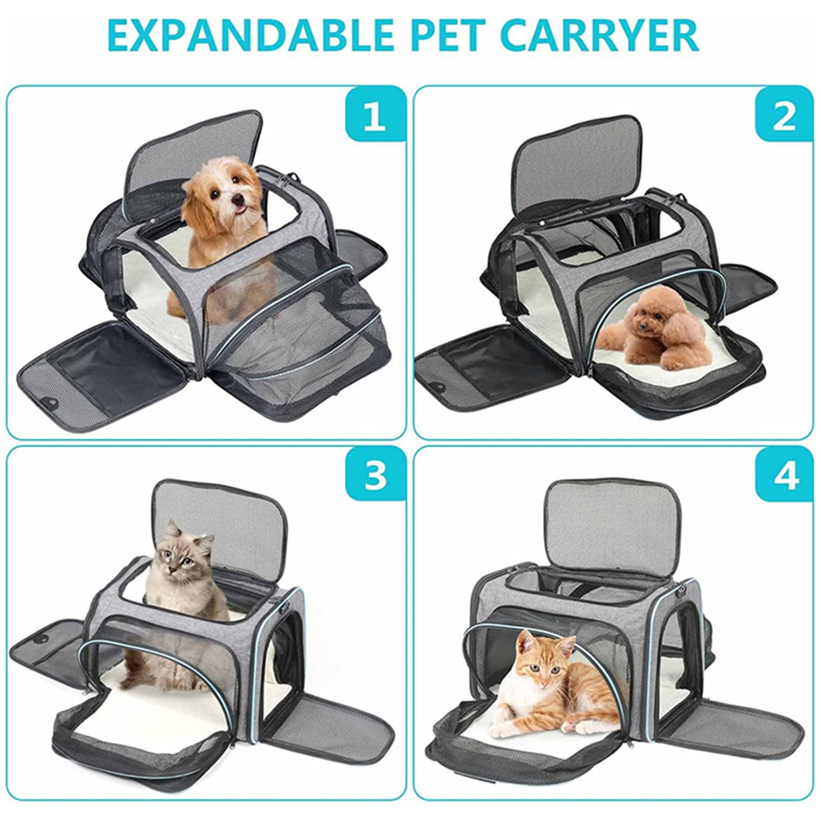 Cat Carrier Outdoor Portable Handheld Pet Bag Foldable Expandable Pet Backpack B