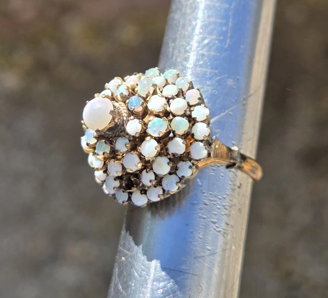 opal cluster ring products for sale | eBay