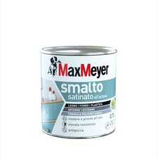 MaxMeyer Smalto All'Acqua Poliuretanico Satinato, Grigio Fumo, 0.75L