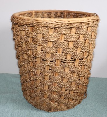 Wicker RATTAN Waste Basket Trash Can for Bedroom Rattan Office 11 X 10''