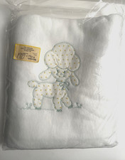 Vintage Quiltex 40" x 60" Acylic Baby Crib Blanket w/Embroidered Lamb NOS
