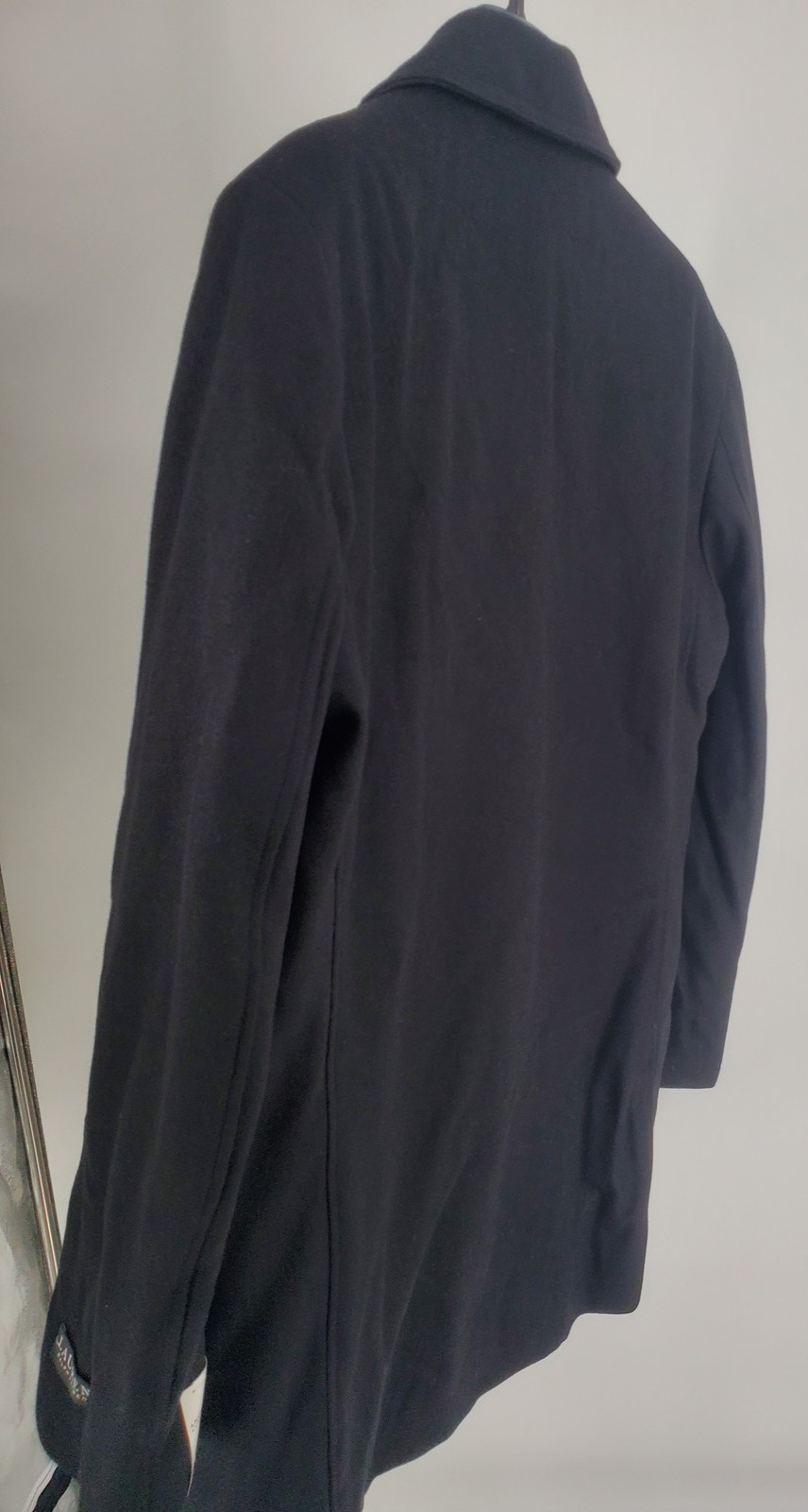 Lauren Ralph Lauren Coat Mens 40 Long Black Wool Blend Peacoat Classic Fit Luke