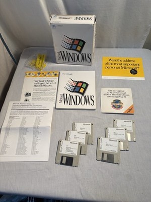 Microsoft Windows 3.1 Operating System Vintage PC Software Complete 6 Disk Set