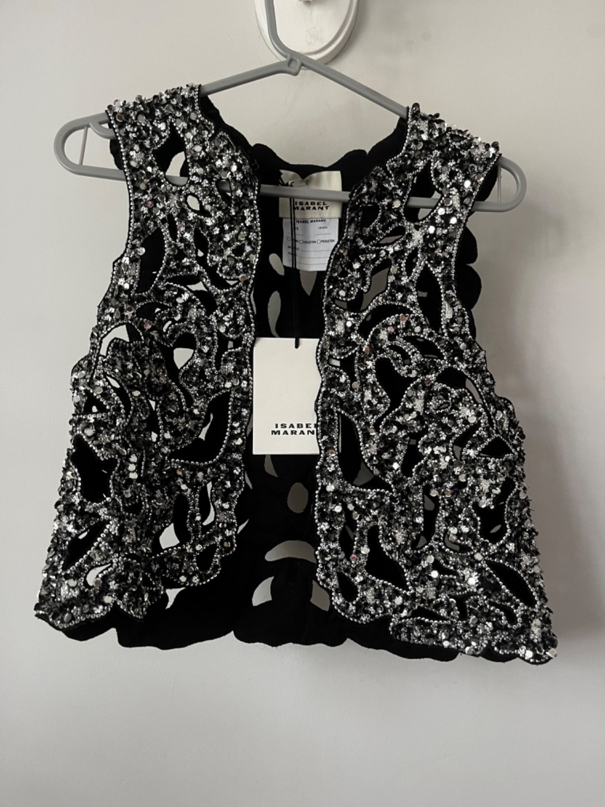 BNWT Isabel Marant cutout embellished black top