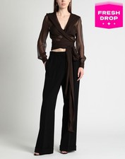 RRP€1990 SAINT LAURENT Silk Wrap Blouse FR38 US6 UK10 M See Through Hooded