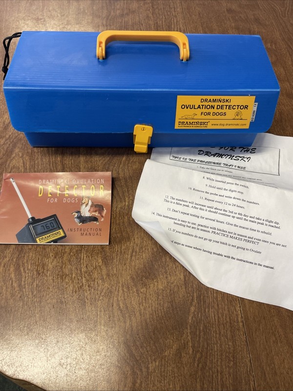 DRAMINSKI DOG BREEDERS OVULATION DETECTOR IN SEASON HEAT W/CASE AND PAPERWORK