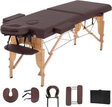 Massage Table 24 Inch Wide Folding Portable Spa Bed Brown BestMassage Adjustable