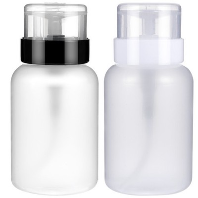 2 Pcs Push Down Empty Dispenser Bottles Pump Bottle for Nail Polish and