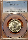 1926 D STANDING LIBERTY QUARTER PCGS MS64