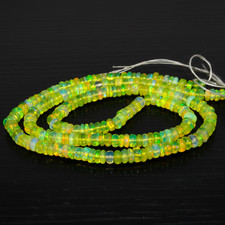 Natural Yellow Ethiopian Opal Rondelle Beads 3-4mm 16 Inch Strand Welo Opal Gem