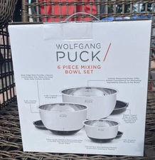 Wolfgang Puck 6 Piece Stainless Steel Mixing Bowl Set - NEW SEALED
