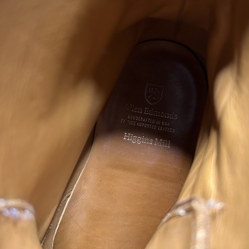 Stivali stringati Allen Edmonds Higgins Mill in pelle marrone da uomo misura 12 larghi 3E - Foto 10 di 12