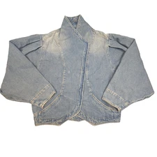 Isabel Marant Pauline jacket Womens 12 blue denim long sleeve biker size 12 EU40