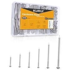  500Pcs Stainless Steel Wall Nails Assortment Kit, 6 Sizes Long Nails for 