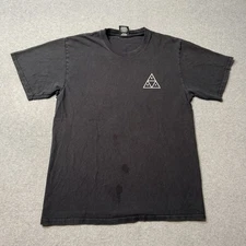 HUF T Shirt Mens Medium Black Cotton Logo Streetwear Hypebeast Classic Adult