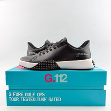 G/FORE G.112 Men's ONYX Golf Shoes Black/White PU Leather Sneakers GMF000028