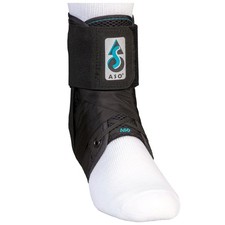 ASO Black Ankle Support Small Hook and Loop Strap Closure / Lace Up for the Foot