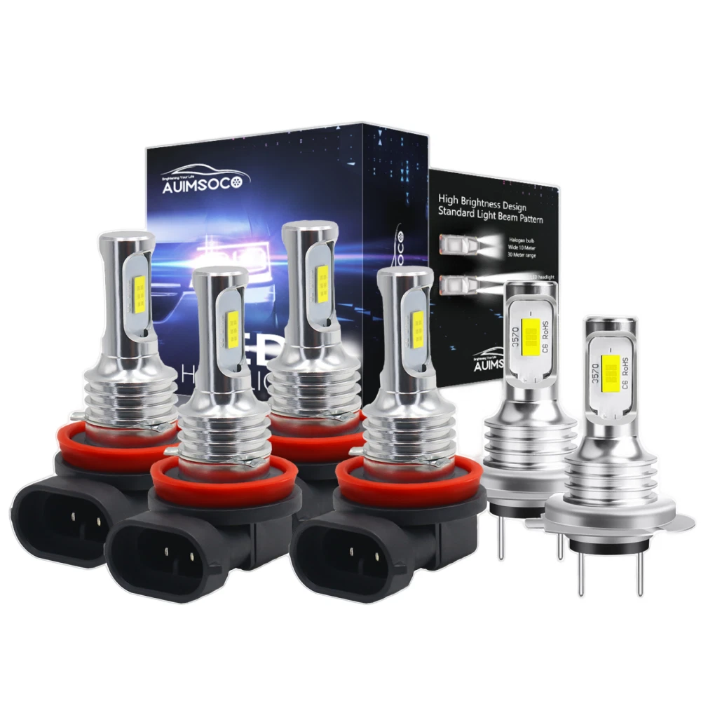 For Ford Fusion 2006-2018 6x LED Headlight High Low Beam + Fog Light Bulbs Kit