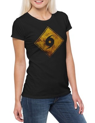 Hurricane Warning Sign Damen T-Shirt Warnung Schild Hurricanes Tornado Storm
