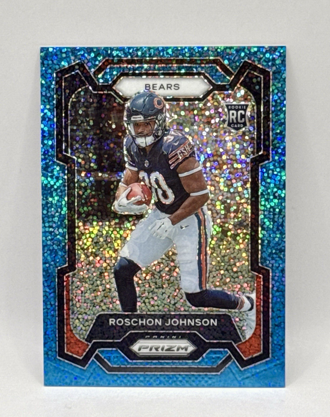 2023 Panini Prizm Roschon Johnson Blue Sparkle Rookie /96 #314