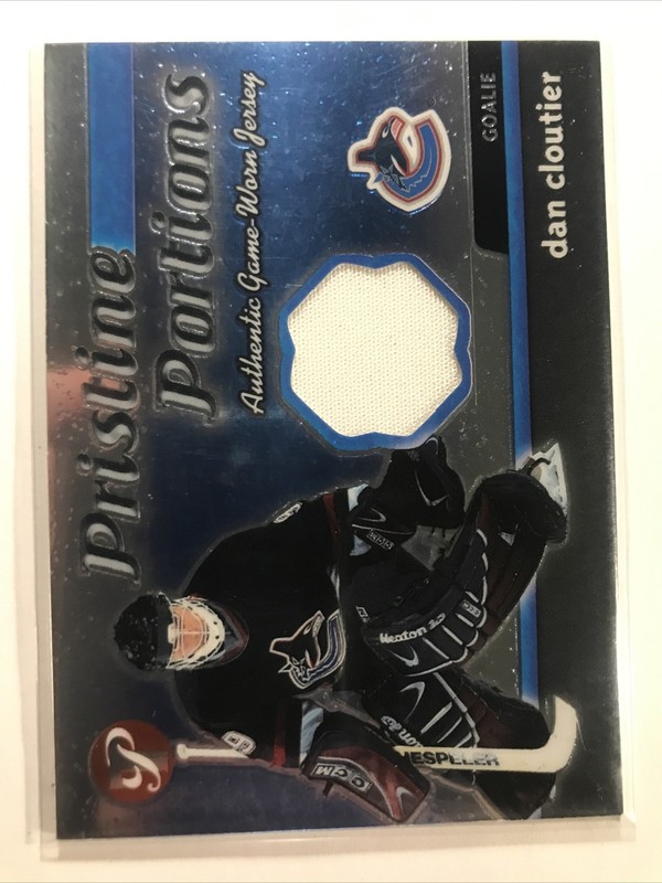 Dan Cloutier 2003-04 Topps Pristine Portions GAME USED JERSEY PATCH SP SHARKS