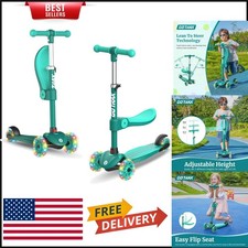 3-Wheel Kick Scooter for Kids - Light Up Wheels & Anti-Slip Deck - Ages 2-8