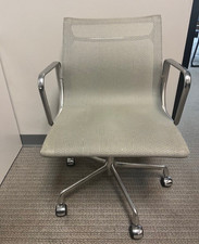 Herman Miller Eames Aluminum Group Mid Back Chair in White Mesh