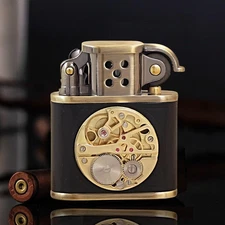 Karl Wieden Black And Gold Gear Movement Lighter