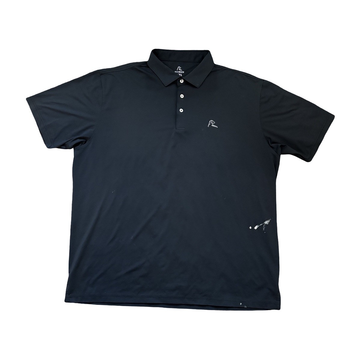 Rhoback Solid Black Golf Performance Polo Shirt M… - image 1