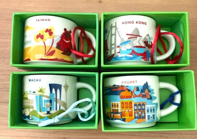 Macau Hong Kong Taiwan Phuket Starbucks Mini Mug DEMI 2oz ORNAMENT You Are Here