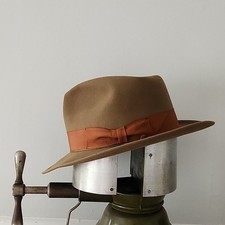 Stetson Flagship Royal Deluxe Fedora Hat Size 7 1/4 Fits More Like 7 3/8