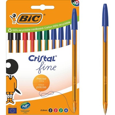 BIC Kugelschreiber Cristal Original Fine transparent, Schreibfarbe:...