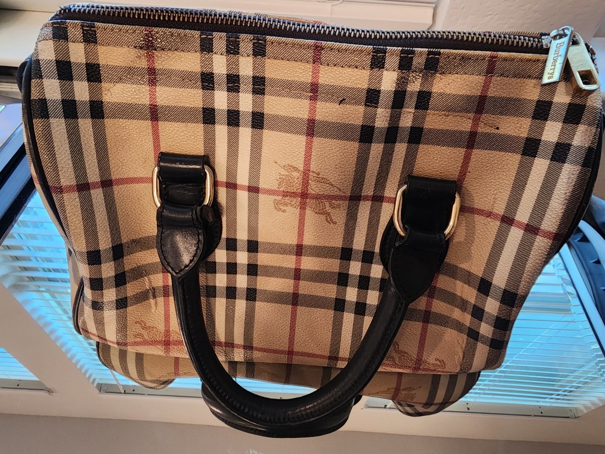 Burberry Vintage Check Boston Bag Haymarket Tote Boston Bag