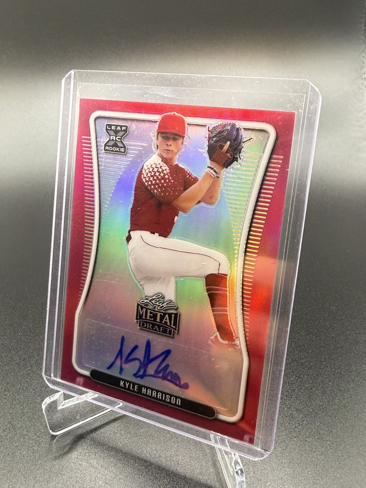 Kyle Harrison 2020 Leaf Metal Draft Pink Rainbow Auto /20 Brewers Giants 